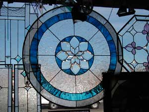 round window with beveled center